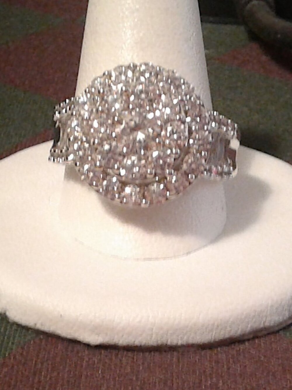 Bella Luce Rhodium Plated Multi Row Cluster Ring 6.20ctw. Size 10